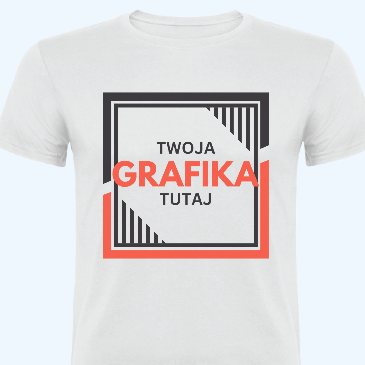 Biała Koszulka z własnym nadrukiem - Grafika przód