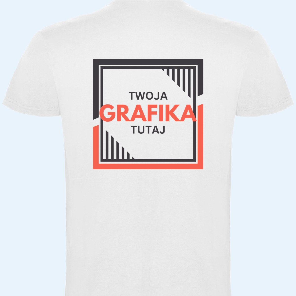 Biała Koszulka z własnym nadrukiem - Grafika Tył