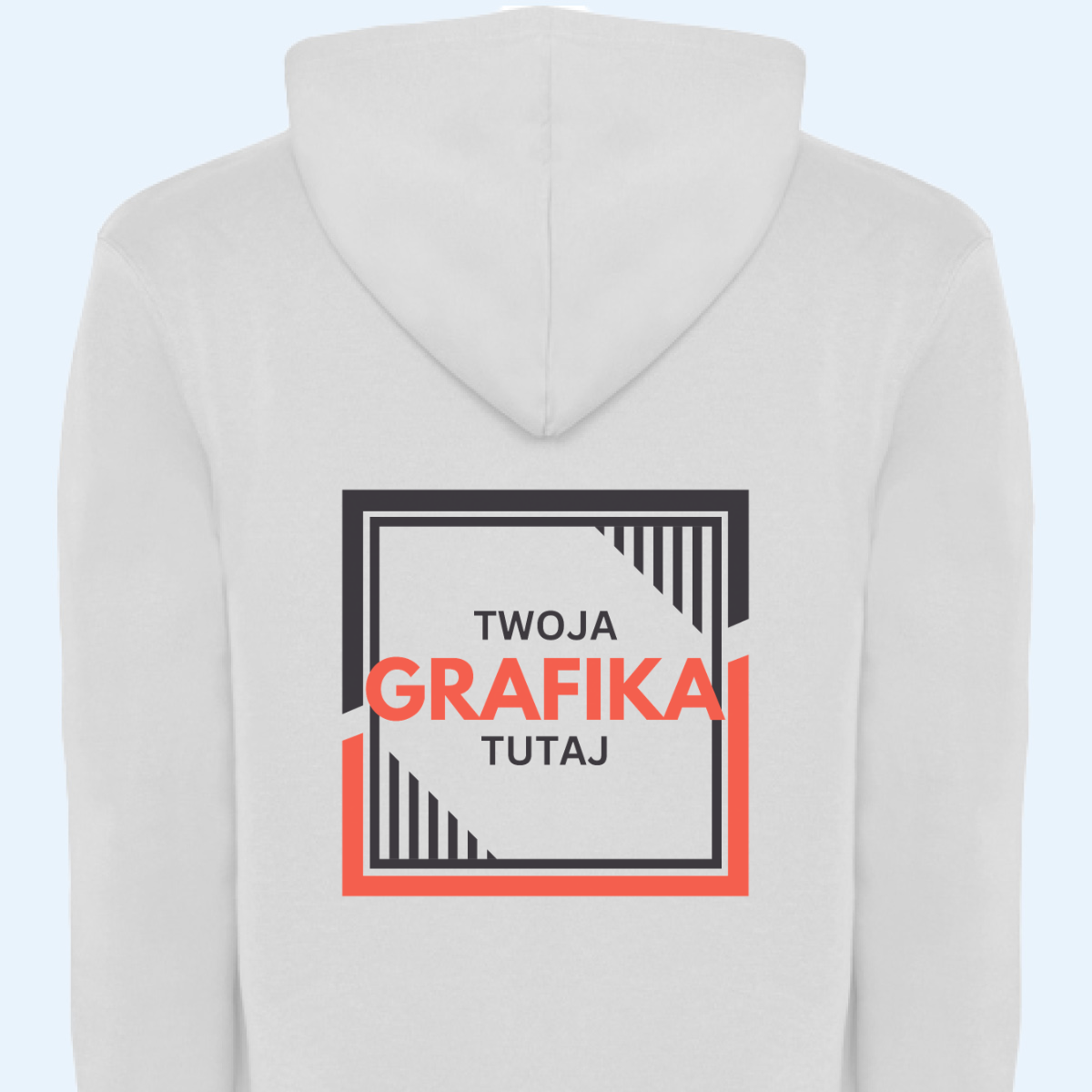 Biała Bluza z własnym nadrukiem- Grafika tył