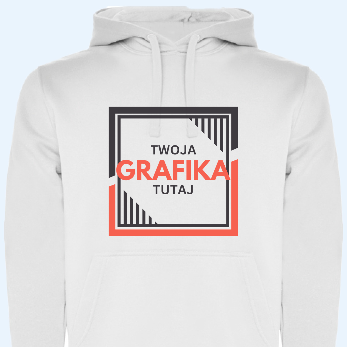 Biała Bluza z własnym nadrukiem - Grafika przód