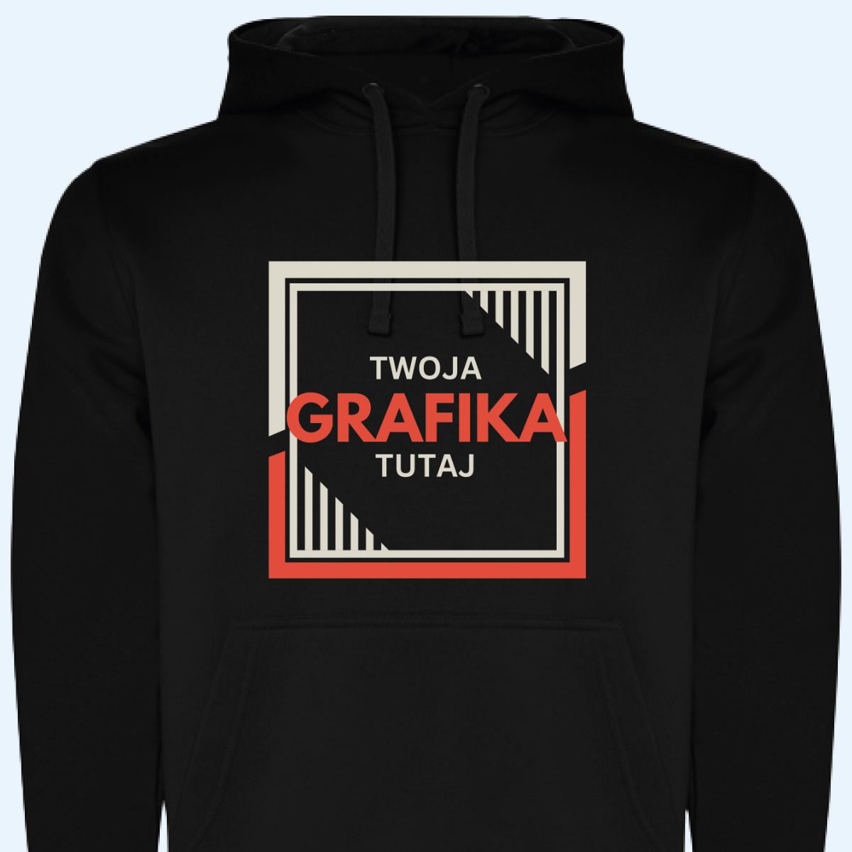 Czarna Bluza z własnym nadrukiem - Grafika przód