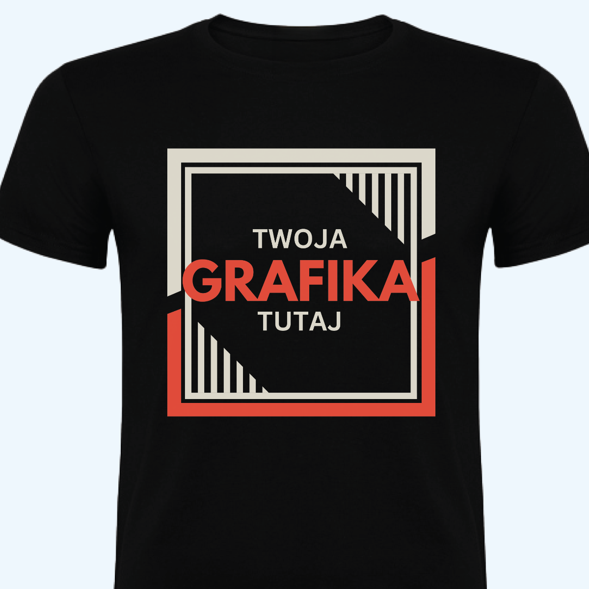 Czarna Koszulka z własnym nadrukiem - Grafika przód
