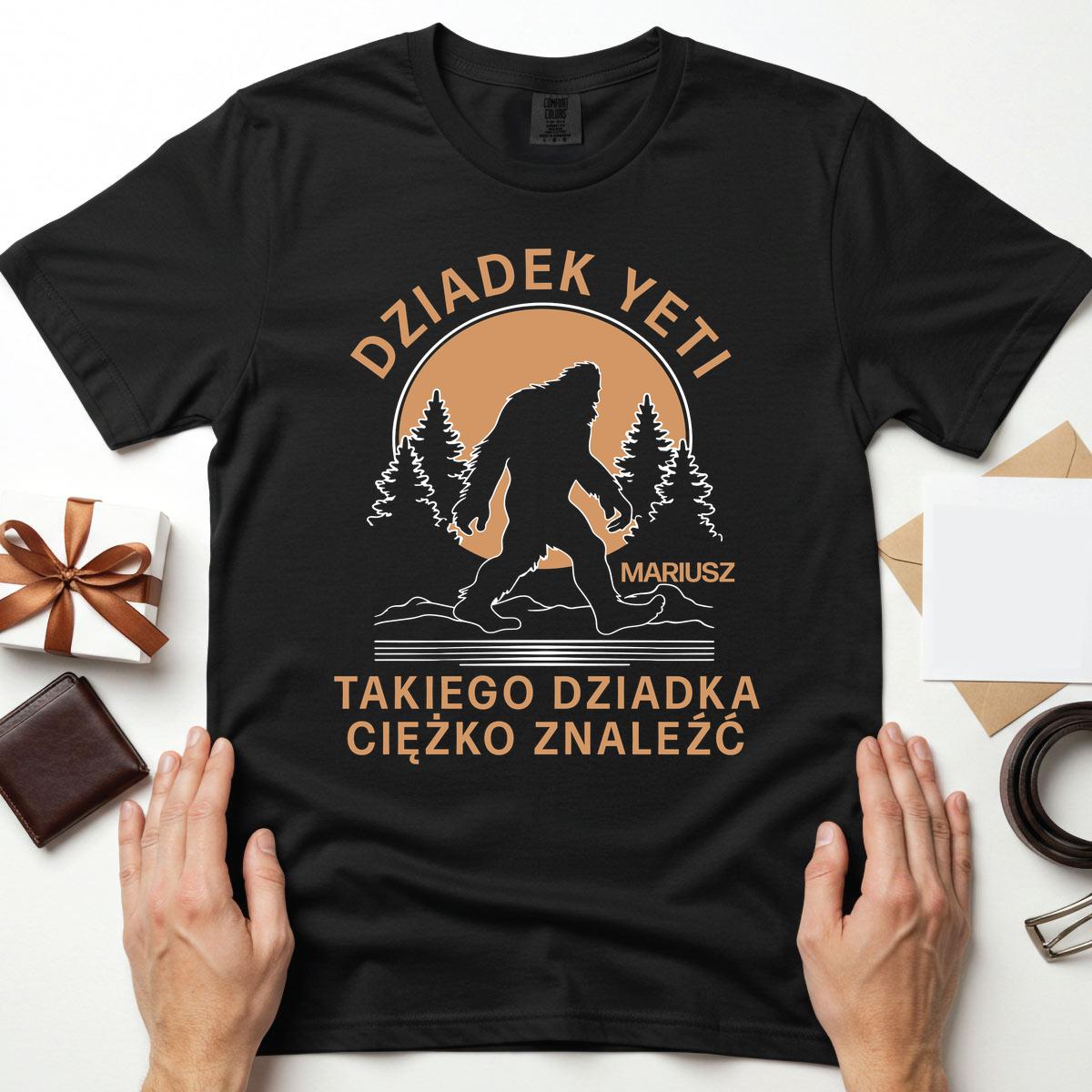Dziadek Yeti - Czarna koszulka
