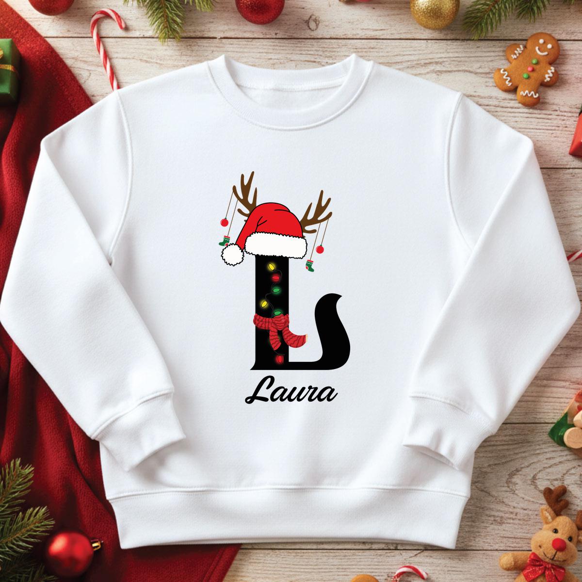 Literka z świąteczną czapką - bluza